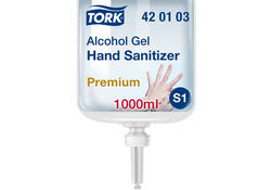 Alcoholgel Tork S1 voor handdesinfectie ongeparfumeerd 1000ml 420103