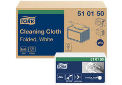 Reinigingsdoek Tork W8 Premium 1-laags 55 vel wit 510150