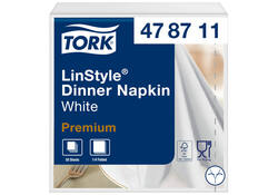 Dinnerservetten Tork Premium LinStyle® 1-laags 50st wit 478711