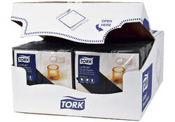Dinerservet Tork Linstyle Premium 1/8 vouw 1-laags 390x390mm 50 vel zwart 478151