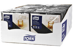 Dinerservet Tork Linstyle Premium 1/8 vouw 1-laags 390x390mm 50 vel zwart 478151