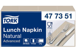 Servetten Tork Enviromental Print 1/8 gevouwen 2-laags 200st Natural 477351