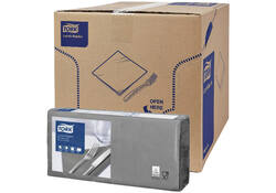 Servetten Tork 2-laags 1/4 gevouwen 200st grijs 477205