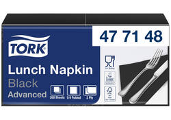 Servetten Tork 2-laags 1/4 gevouwen 200st zwart 477148