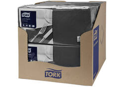 Servetten Tork 2-laags 1/4 gevouwen 200st zwart 477148