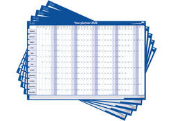 Jaarplanner 2027 Legamaster 90x60cm horizontaal gelamineerd Engelstalig