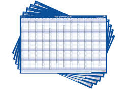 Jaarplanner 2027 Legamaster 1 persoon 90x60cm horizontaal gelamineerd Engelstalig