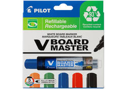 Viltstift PILOT Begreen whiteboard rond medium assorti etui à 5 stuks