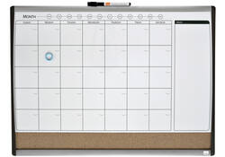 Whiteboard Nobo magnetische planner met prikbord van kurk 585x430mm