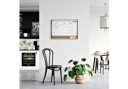 Whiteboard Nobo magnetische planner met prikbord van kurk 585x430mm