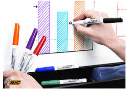 Viltstift Bic Velleda 1741 whiteboard rond medium zwart