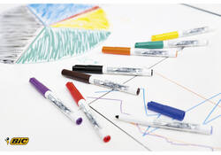 Viltstift Bic Velleda 1744 whiteboard rond medium assorti kartonnen etui à 4 stuks