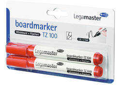 Viltstift Legamaster TZ 100 whiteboard rond 1.5-3mm rood blister à 2 stuks