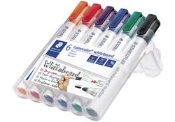 Viltstift Staedtler Lumocolor 351 whiteboard set à 6 stuks assorti