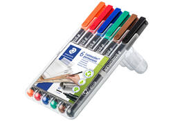 Viltstift Staedtler Lumocolor 317 permanent M set à 6 stuks