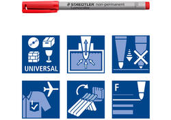 Viltstift Staedtler Lumocolor 316 non permanent F rood