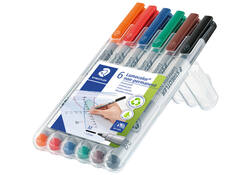 Viltstift Staedtler Lumocolor 315 non permanent M set à 6 stuks assorti