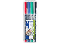 Viltstift Staedtler Lumocolor 313 permanent S set à 4 stuks assorti