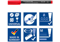 Viltstift Staedtler Lumocolor 317 permanent M set à 3 +1 stuk gratis