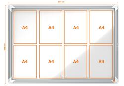 Buitenvitrine Nobo Premium Plus 8x A4 draaideur magnetisch