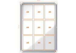 Buitenvitrine Nobo Premium Plus 9x A4 draaideur magnetisch