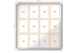 Buitenvitrine Nobo Premium Plus 12x A4 draaideur magnetisch