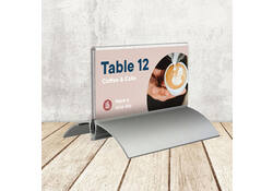 Tafelnaambord Europel 52x100mm acryl aluminium 2st