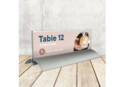 Tafelnaambord Europel 2 61x210mm acryl aluminium