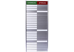Aan- afwezigheidsbord voor 25 namen
