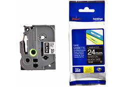 Labeltape Brother P-touch TZE-355 24mm wit op zwart