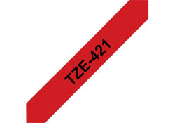 Labeltape Brother P-touch TZE-421 9mm zwart op rood