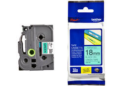 Labeltape Brother P-touch TZE-741 18mm zwart op groen
