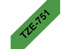 Labeltape Brother P-touch TZE-751 24mm zwart op groen