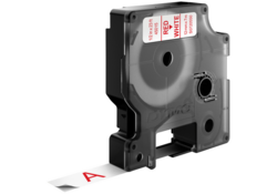 Labeltape Dymo LabelManager D1 polyester 12mm rood op wit