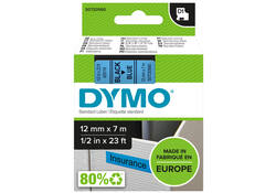 Labeltape Dymo LabelManager D1 polyester 12mm zwart op blauw