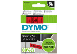 Labeltape Dymo LabelManager D1 polyester 12mm zwart op rood