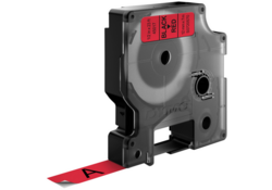 Labeltape Dymo LabelManager D1 polyester 12mm zwart op rood