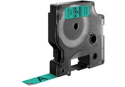 Labeltape Dymo LabelManager D1 polyester 12mm zwart op groen