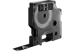 Labeltape Dymo LabelManager D1 polyester 12mm wit op zwart