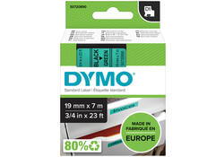 Labeltape Dymo LabelManager D1 polyester 19mm zwart op groen