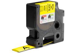 Labeltape Dymo Rhino industrieel krimpkous 19mm zwart op geel