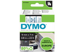 Labeltape Dymo LabelManager D1 polyester 9mm blauw op wit