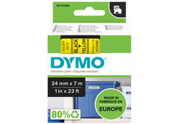 Labeltape Dymo LabelManager D1 polyester 24mm zwart op geel