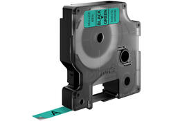 Labeltape Dymo LabelManager D1 polyester 9mm zwart op groen