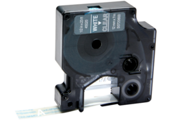 Labeltape Dymo LabelManager D1 polyester 12mm wit op transparant