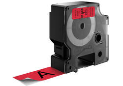 Labeltape Dymo LabelManager D1 polyester 24mm zwart op rood