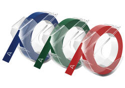 Reliëftape Dymo embossing vinyl 9mm assorti 3 stuks