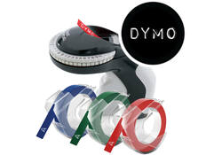 Reliëftape Dymo embossing vinyl 9mm assorti 3 stuks