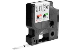 Labeltape Dymo Rhino industrieel vinyl 9mm zwart op wit