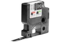 Labeltape Dymo Rhino industrieel vinyl 12mm wit op zwart